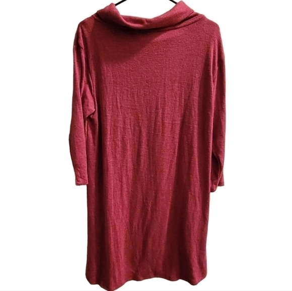 Southern Loving Mary Square Cranberry Cowl Neck Shift Dress Size Medium - Picture 2 of 6